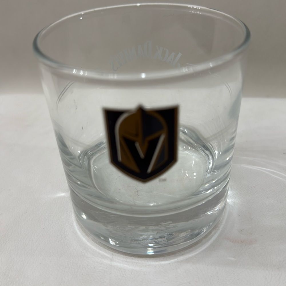 Vegas Golden Knights Jack Daniel’s Whiskey Rocks Cocktail Bar Drink Glass 10 Oz